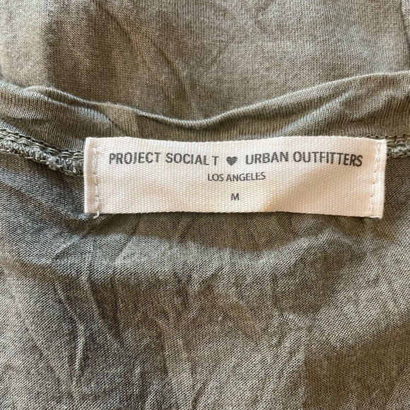 NEW Urban Outfitters Project Social T Strappy V-Neck Taupe Tee - Picture 4 of 12